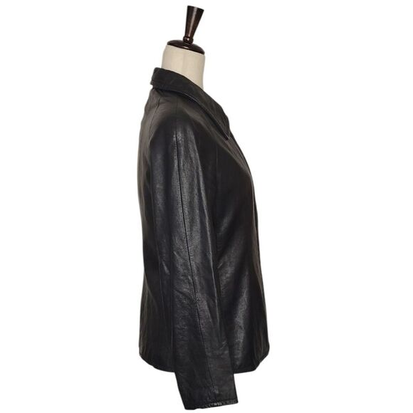 Vintage Wilson Black Leather Lined Full-Zip Jacket Size M - Picture 3 of 7